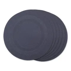 DII&reg; Round Double Frame Placemats, 6ct. Stonewash Blue