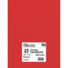 PA Paper&trade; Accents 8.5" x 11" 80lb. Canvas Cardstock Paper, 25 Sheets Pimento