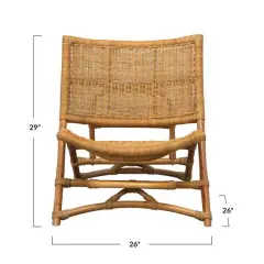 Hello Honey&reg; Hand-Woven Rattan Folding Chair Natural