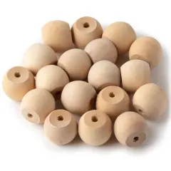 1" Round Wood Beads, 18ct. by Make Market&reg;