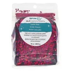 We R Memory Keepers&reg; Spin IT&trade; Dark Pink Super Chunky Polyester Glitter, 10oz.