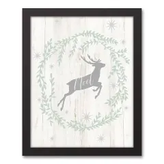 Noel Deer 11x14 Black Framed Canvas