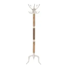 Silver Mango Wood Traditional Coat Rack, 72" x19" x19"