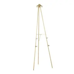 66.5" Gold Metal Foldable 2-Tier Display Easel with Scroll Finial