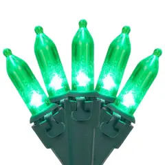 50ct. LED Mini Christmas String Lights with Green Wire