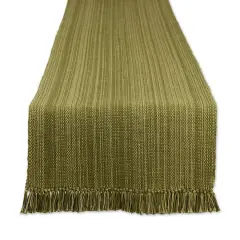 DII&reg; 108" Variegated Fringe Table Runner Olive Green