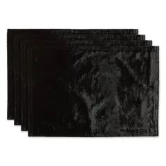 DII&reg; Velvet Placemats, 4ct. Black
