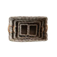 Hello Honey&reg; Natural Hand Woven Rattan Nested Storage Basket Set