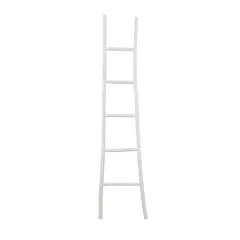 6ft. Handmade Slanted Wood Ladder White