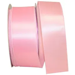 JAM Paper 2.5" x 50yd. Wired Satin Ribbon Pink
