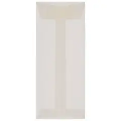 JAM Paper 4.125" x 9.5" Translucent Clear Vellum Envelopes