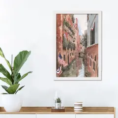 American Canals White Framed Print Under Plexiglass