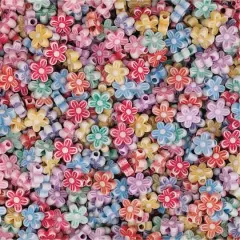 S&S&reg; Worldwide Colorful Flower Shaped Plastic Beads, 8mm