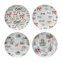 Hello Honey&reg; 8" Holiday Round Stoneware Plate Set