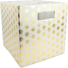 DII&reg; 11" Polyester Honeycomb Storage Cube Gold