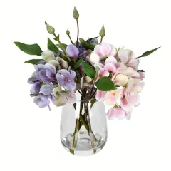 11" Light Pink & Purple Hydrangea Arrangement
