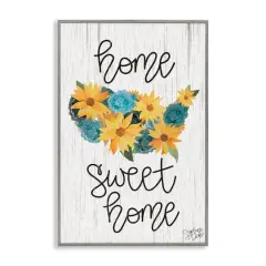 Stupell Industries Floral Americana Phrase Framed Giclee Art Gray