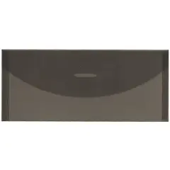 JAM Paper Smoke Gray Plastic Tuck Flap Closure 4.25" x 9.75" Envelopes, 12ct.