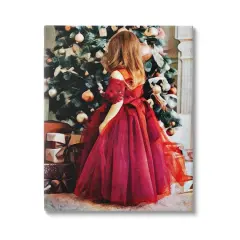 Stupell Industries Child On Christmas Day Gifts Canvas Wall Art