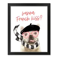 16" x 20" Wanna French Kiss Black Framed Print Wall Art