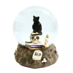 5.5" Black Cat on Skull Water Globe by Ashland&reg;