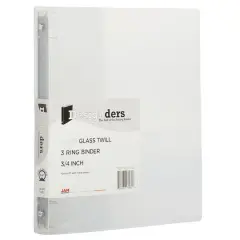 JAM Paper 0.75" Glass Twill Plastic 3-Ring Binder Clear
