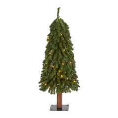 3ft. Pre-Lit Grand Alpine Artificial Christmas Tree, Clear LED Lights