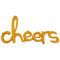 40" Gold Cheers Script Phrase Foil Balloon