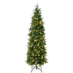 6ft. Pre-Lit Feel-Real&reg; Duxbury Slim Artificial Christmas Tree, Warm White LED Lights