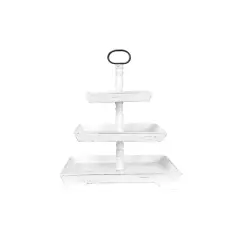 Hello Honey&reg; 25" White Decorative 3 Tier Tray