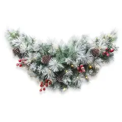 Glitzhome&reg; 3ft, Pre-Lit Pinecones & Berries Artificial Christmas Swag