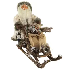 Santa's Workshop 19" Woodsman Santa on Mushing Sled Figure