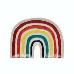Hello Honey&reg; 9.5" Hand-Painted Debossed Stoneware Rainbow Plate