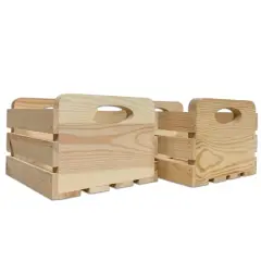 Wilson&reg; Enterprises 8" x 7" x 5.5" Pine Handle Crates, 2ct.