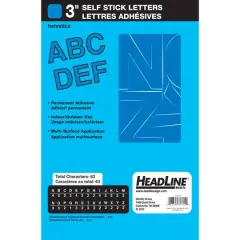 Headline Sign&reg; Blue Helvetica Capital Letters Vinyl Stickers, 3''