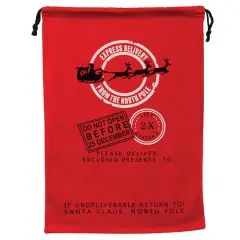19" x 26" Express Delivery Red Christmas Cotton Drawstring Bag