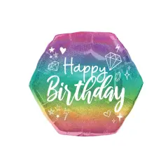 SuperShape&trade; 23" Holographic Sparkle Birthday Foil Balloon