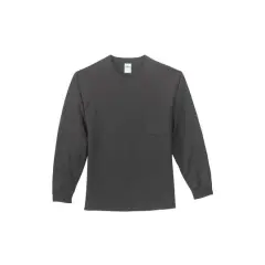 Port & Company&reg; Tall Long Sleeve Essential Pocket T-Shirt Charcoal