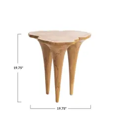 Hello Honey&reg; 20" Natural Modern Live Edge Teakwood Side Table