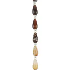 Brown Striped Dyed Agate Teardrop Beads, 8mm by Bead Landing&trade;