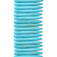 Reconstituted Turquoise Spike Beads, 40mm by Bead Landing&trade;