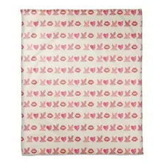Lipstick XO Pattern 50" x 60" Coral Fleece Blanket