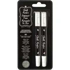 American Crafts&trade; White Erasable Chalk Markers, 2ct.