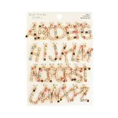 Blue Moon Studio&trade; Gold-Colored Alphabet Stone Charm Set