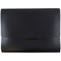 JAM Paper Italian Leather Snap Closure Portfolio Black