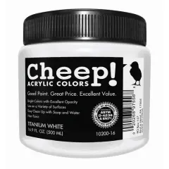 Cheep&reg; Titanium White Acrylic Paint, 16.9oz.