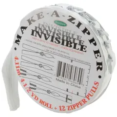 Sullivans Invisible 4.5yd. Make-A-Zipper Set Roll White