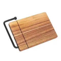 Hello Honey&reg; Natural & Black Acacia Wood & Stainless Steel Cheese Slicer