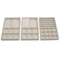 Household Essentials Stackable Jewelry Tray Set White