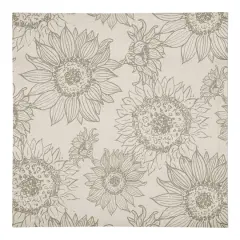 Large Sunflower Head Cotton Twill Napkin Gray